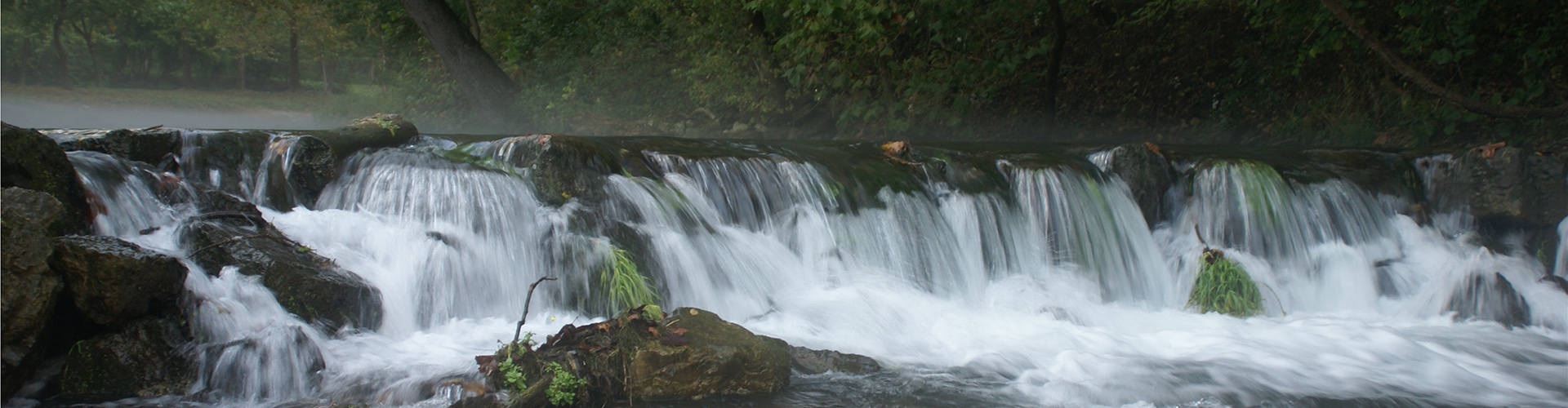 Water rippling over the rocks at Roaring River State Park