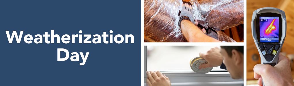 A contractor applying weatherstripping tape to seal a window frame and other weatherization activities
