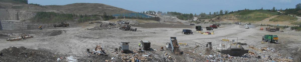 The working face of an active sanitary landfill