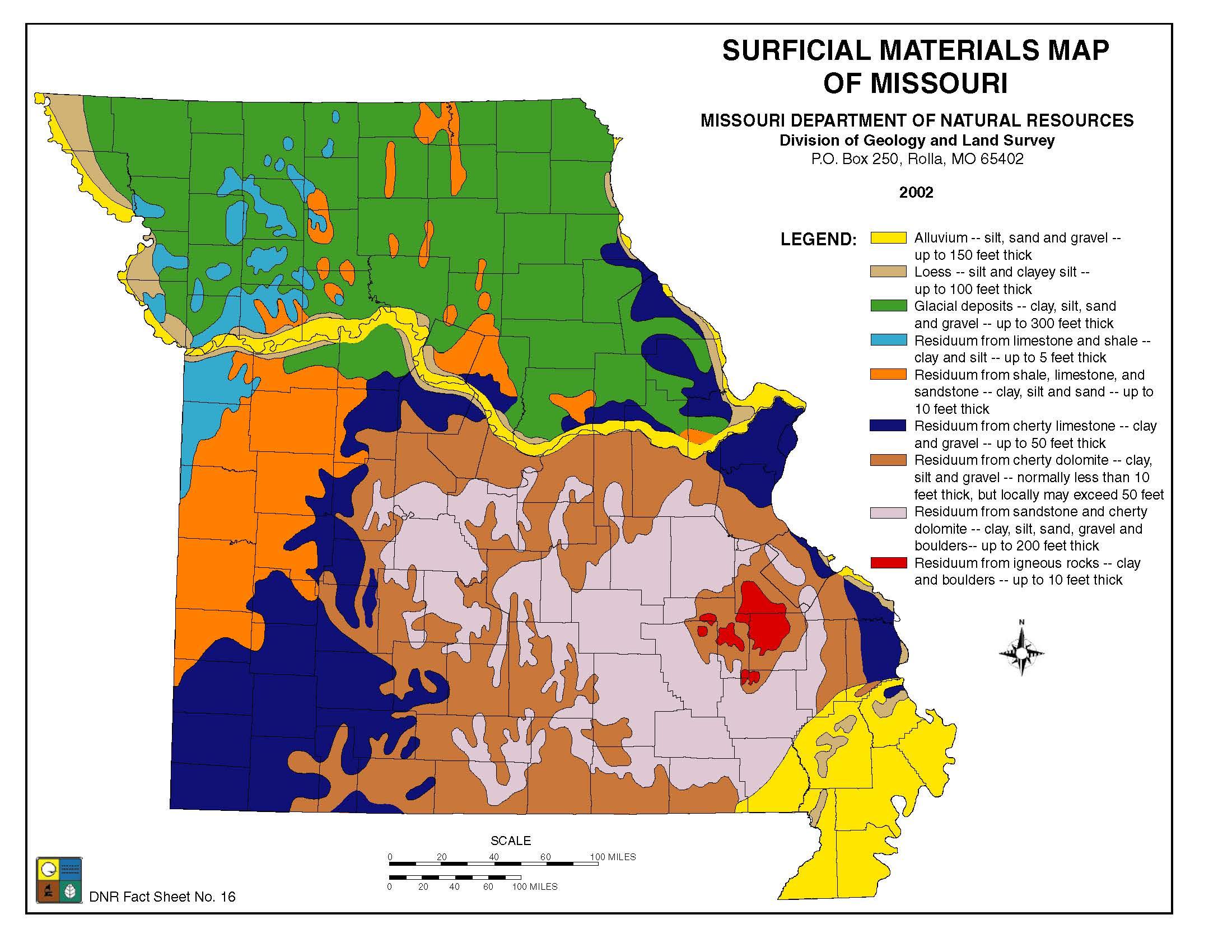 Surficial Materials Map of Missouri PUB2875