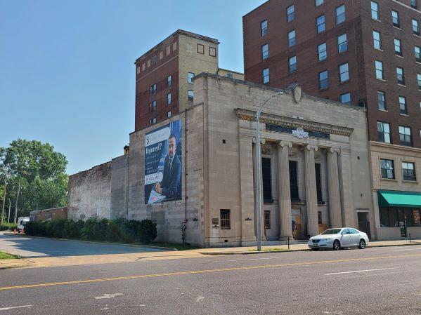 The Savings Trust Company of St. Louis Building is an example of a Temple Front bank property in St. Louis.