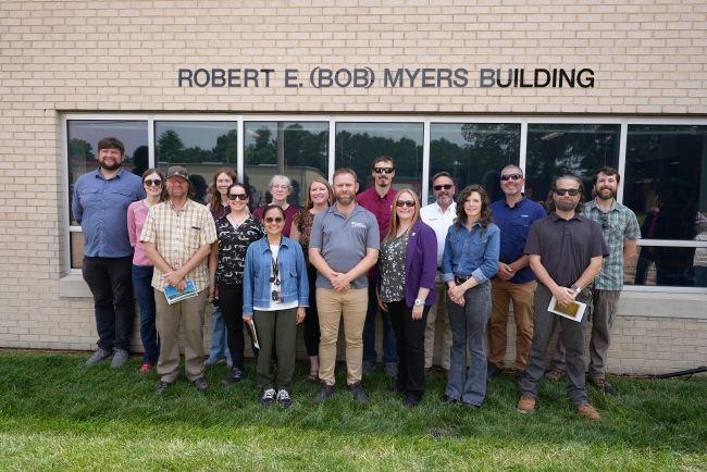 Some of the MoDNR team members on hand to celebrate the dedication of the Robert E. (Bob) Myers Building