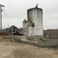  Environmental emergency response responded after a vehicle crashed into above ground fuel storage tanks in Qulin.