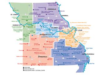 map of Missouri state parks and historic sites