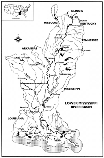 Interstate Waters Lower Mississippi River Basin map
