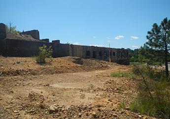 Abandoned building at the Madison County Mines site