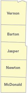 District M Solid Waste Management District, showing Vernon, Barton, Jasper, Newton and McDonald counties