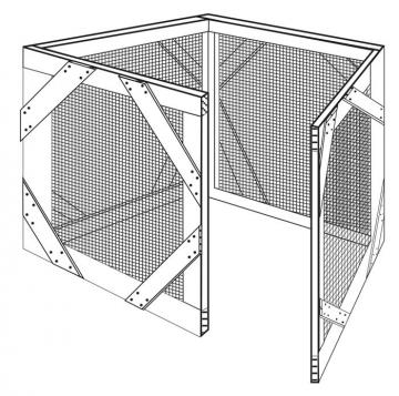 Wood and Wire Cage-Type Composting Bin
