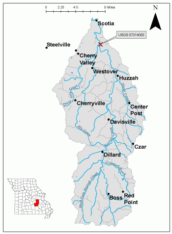 Streamgage - Huzzah Creek Steelville Figure 1