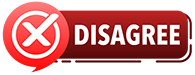 Red button that reads "disagree"