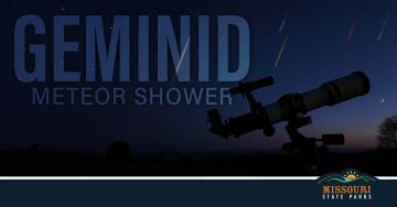 Geminid Meteor Shower photo with a telescope in the foreground